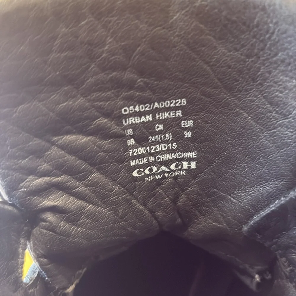 Coach Urban Hiker Leather Wedge Ankle Boots - Picture 6 of 6